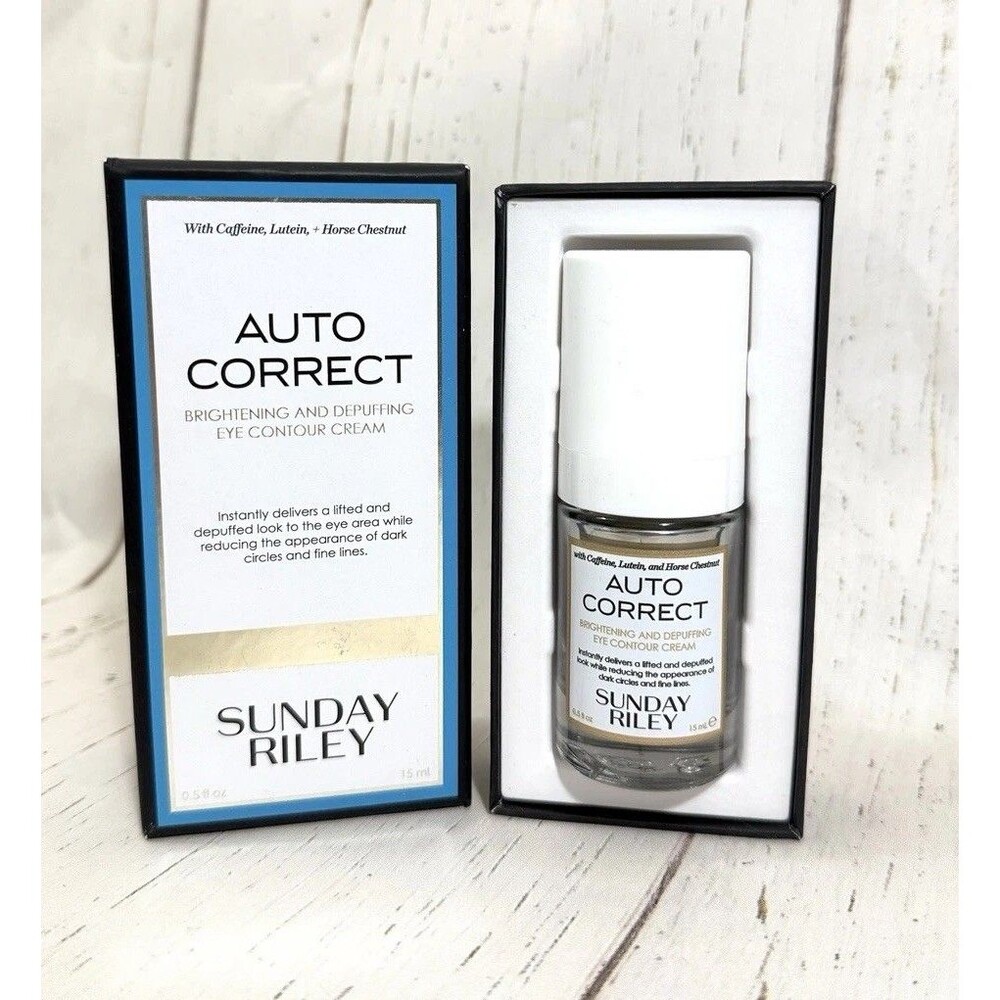 Sunday Riley Auto Correct Eye Cream Full Size 0.5oz NEW Brightening & Depuffing